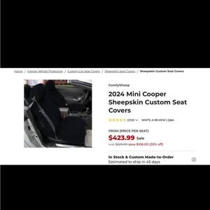 ComfySheep Sheepskin Car Seat Covers. 



This price is for ONE seat cover